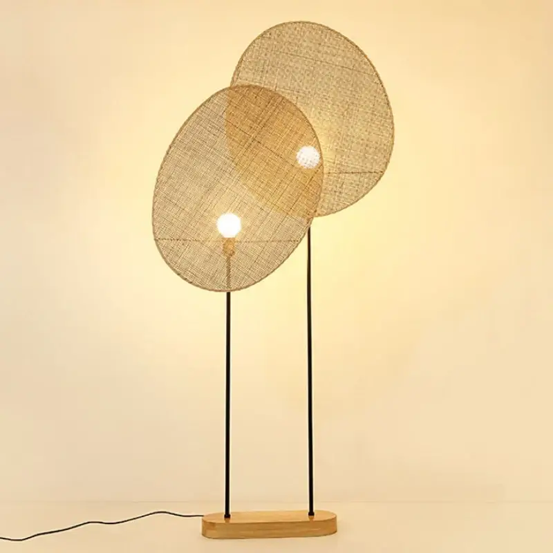 Solde Woven rattan floor lamp asian style for modern interiors