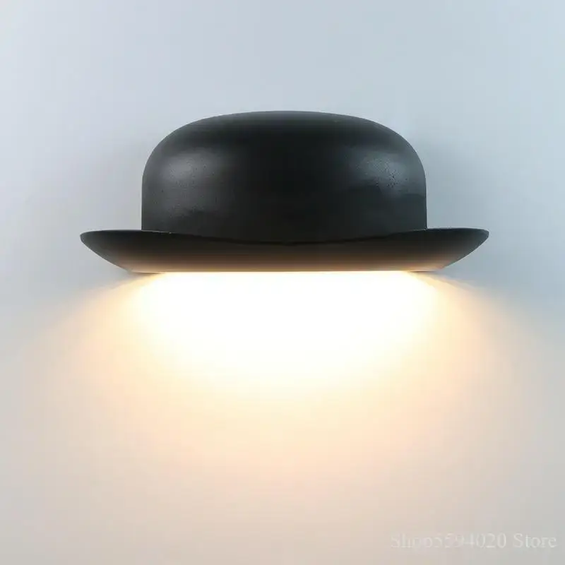 Nordic led outdoor wall light straw hat design Livraison Express