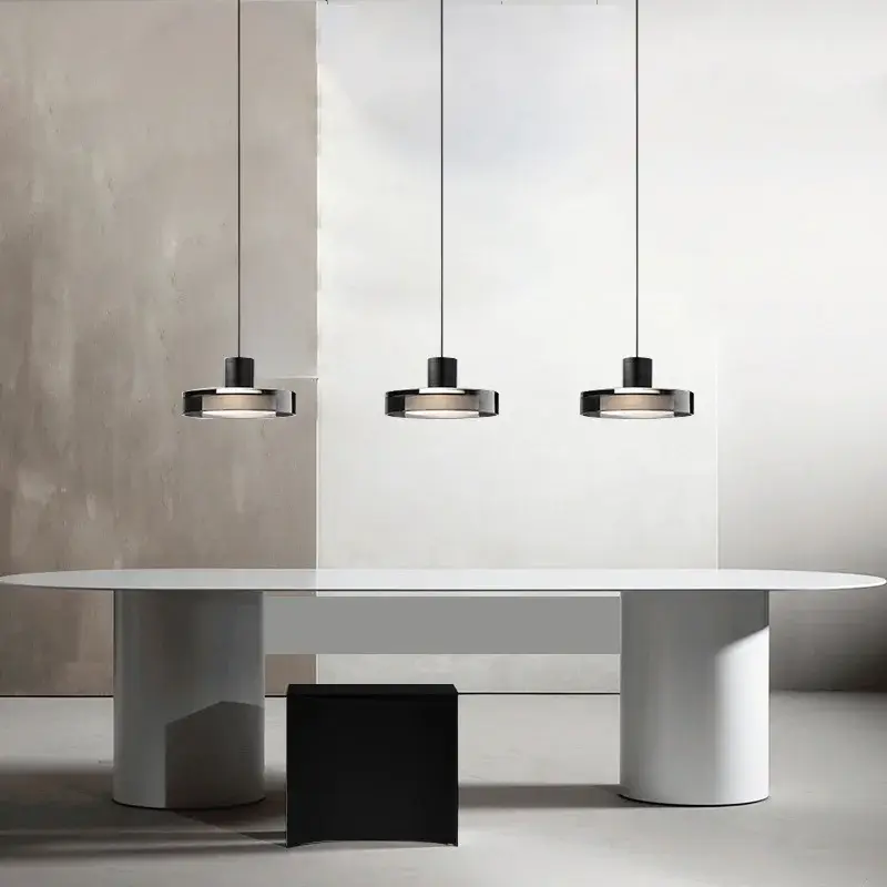 Offre Limitée Modern round glass pendant light with adjustable wire for indoors