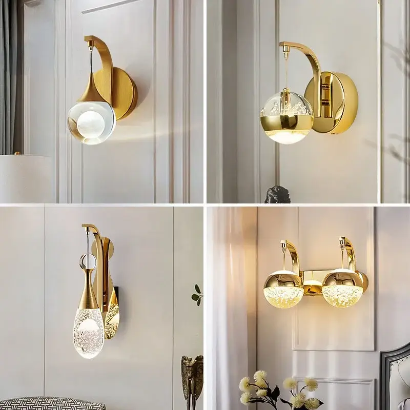 Vente Directe Modern crystal wall light for nordic interior decor