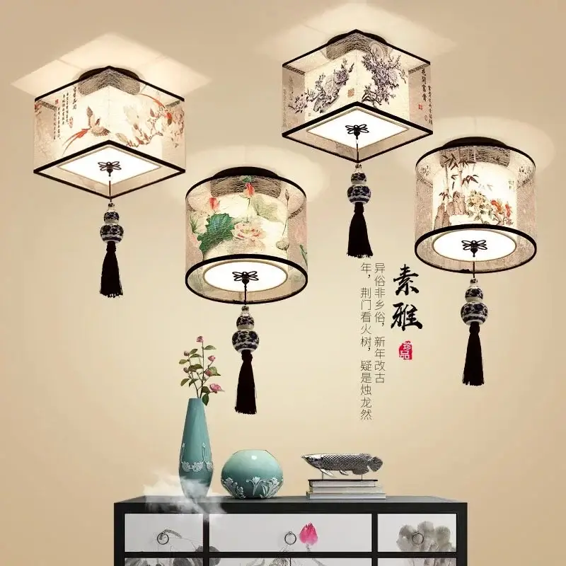 Remise Creative chinese lotus chandelier decorative pendant light