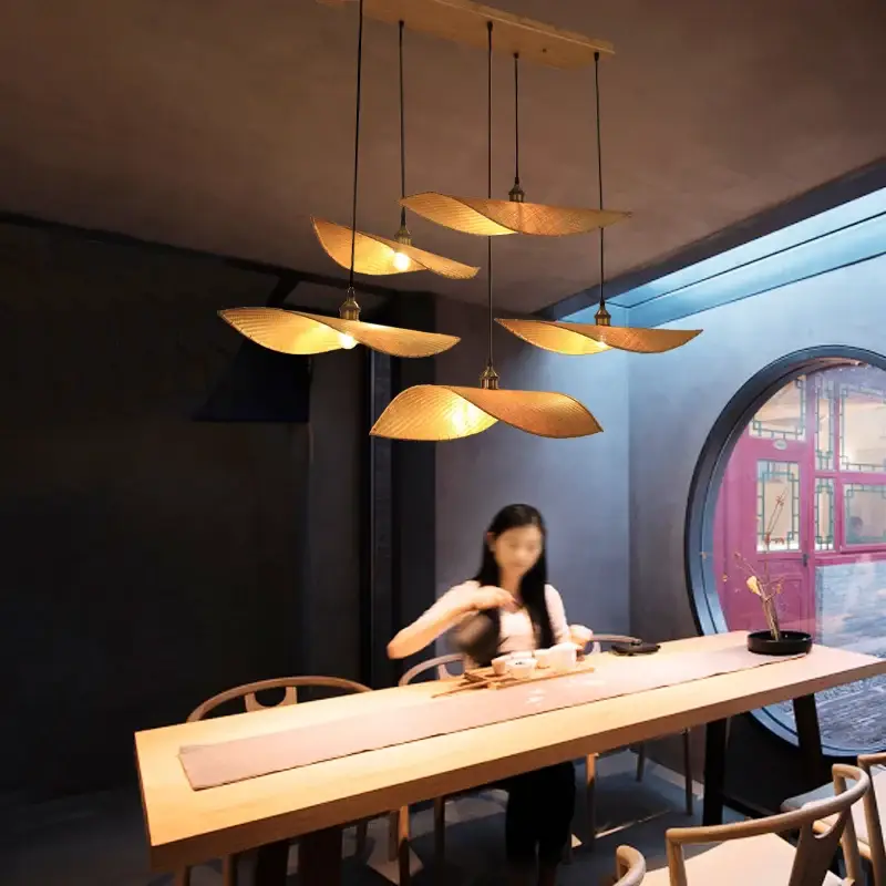 Offre Limitée Japanese style bamboo chandelier for zen asian decor