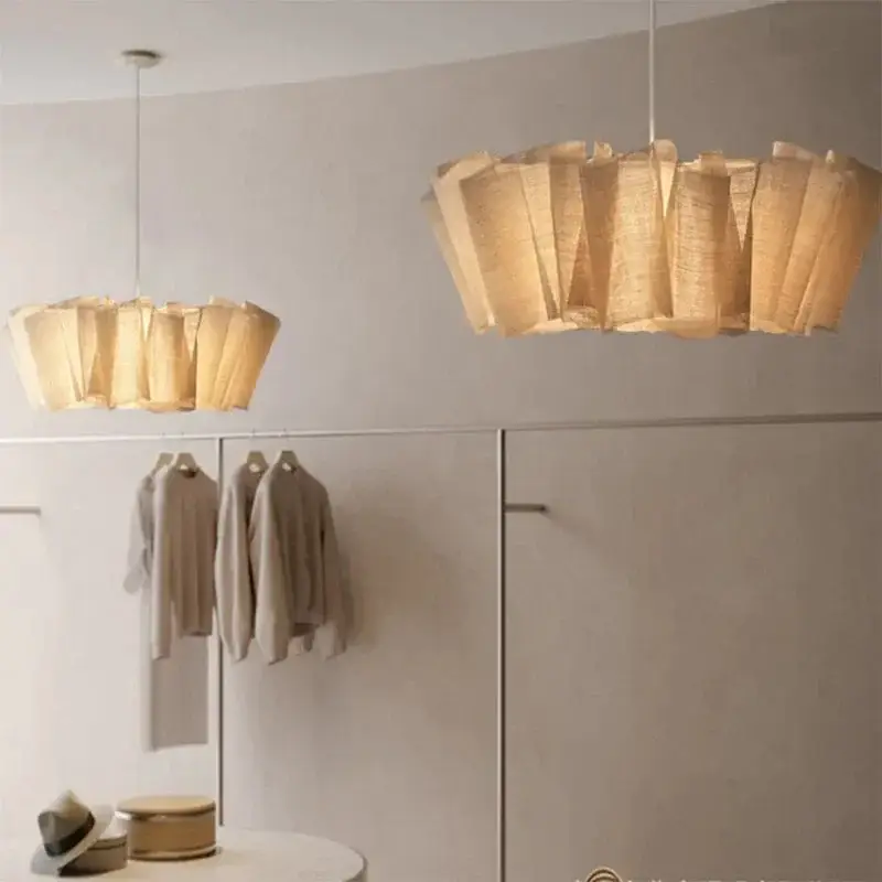 Usine Directe Vintage wabi sabi handmade fabric led chandelier for interior decor