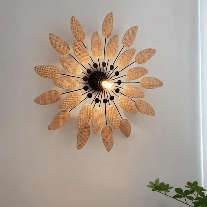 Wabi sabi rattan wall lights for indoor spaces and tea rooms Marque