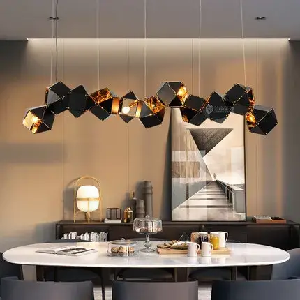 Produit De Marque Designer iron and stone pendant light for modern interiors
