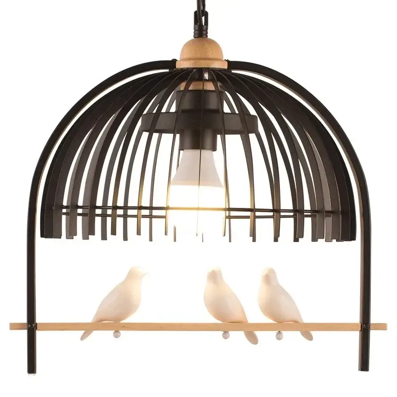 Prix Bas Nordic resin iron bird cage chandelier for dining room kitchen rest…
