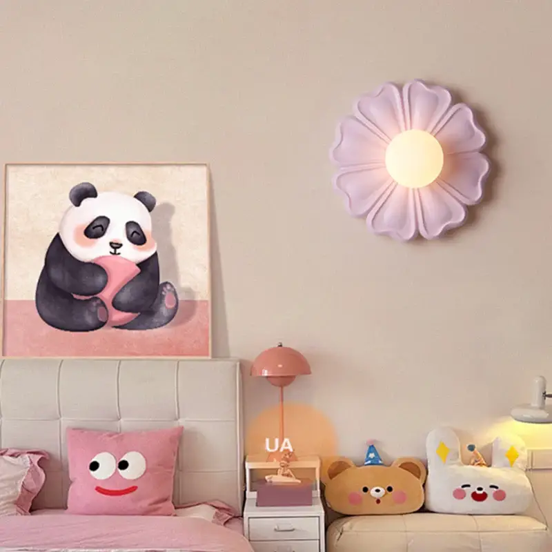 Achat Immédiat Creative resin flower wall light for children
