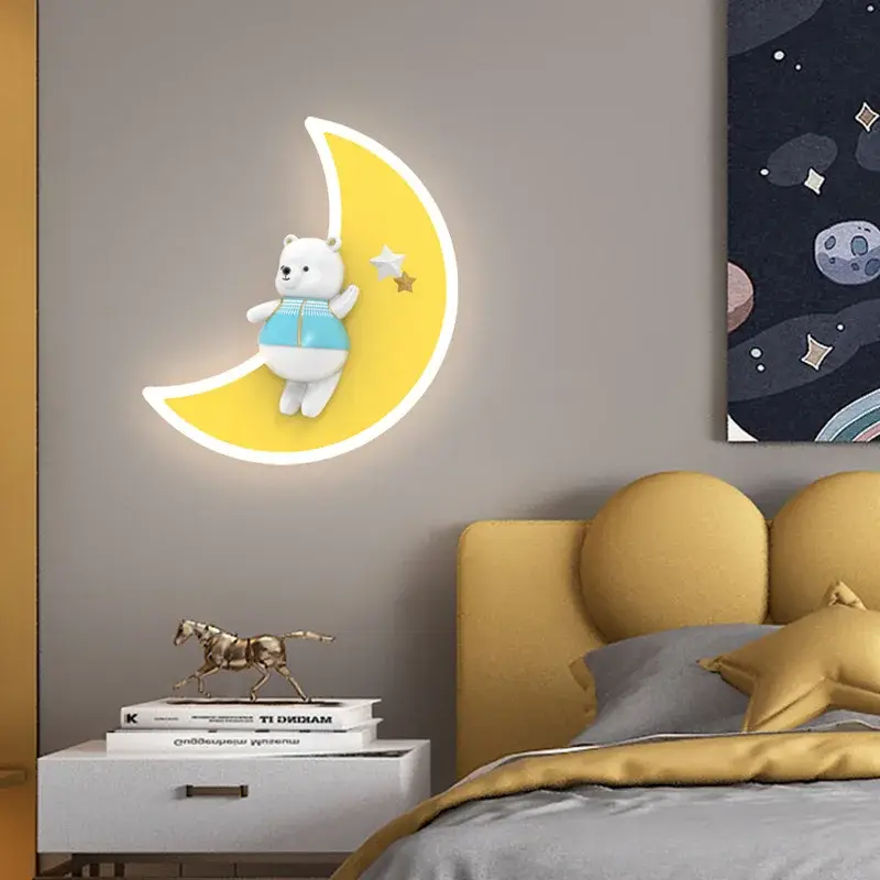 White bear wall light moon lamp for children's bedroom Usine Directe