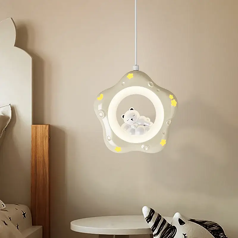 Cartoon star pendant for children in resin with bear and rabbit Offre Spéciale