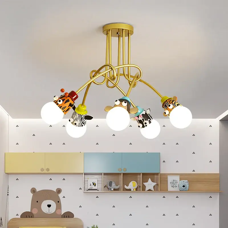 Achetez Aujourd&rsquo;hui Cartoon animal chandelier monkey zebra tiger giraffe for children