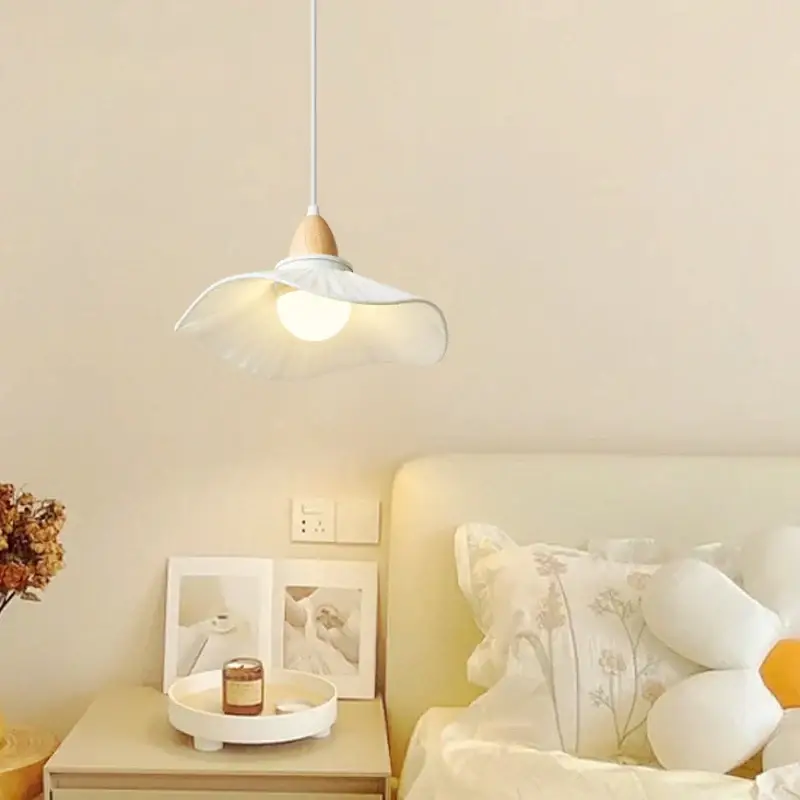 Modern wood and fabric chandelier for nordic interior decor Top Vente