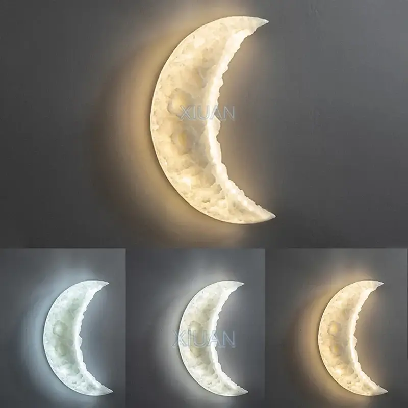 Offre Spéciale Engraved resin crescent moon wall light for decorative lighting