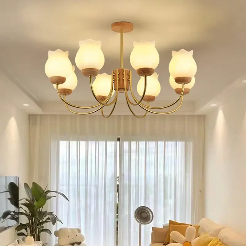 Réduction Modern wood chandelier led lighting for children's room