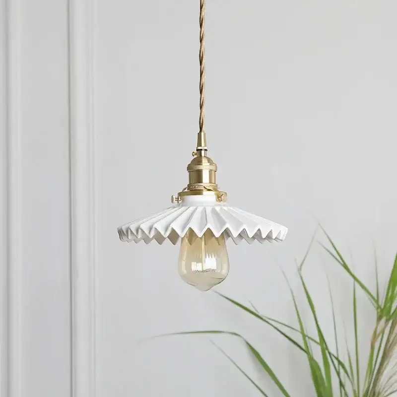 Prix Bas Lamp modern led minimalist creative pendant light, white ceramic pe…