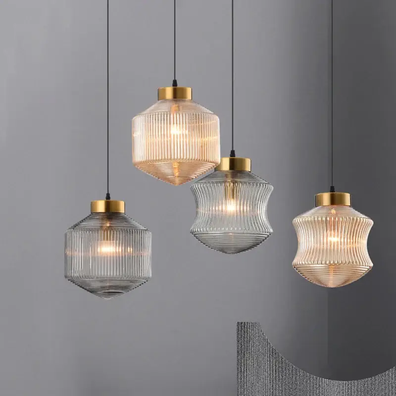 Tinted glass pendant light for modern interior decor Populaire