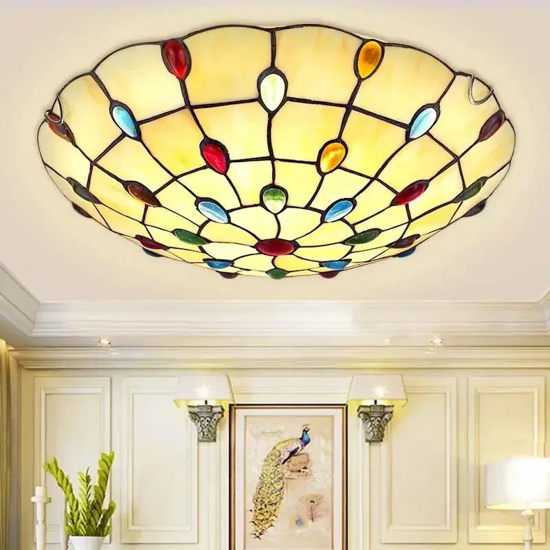 Seulement Aujourd&rsquo;hui Nordic bohemian tiffany ceiling light for interior decoration