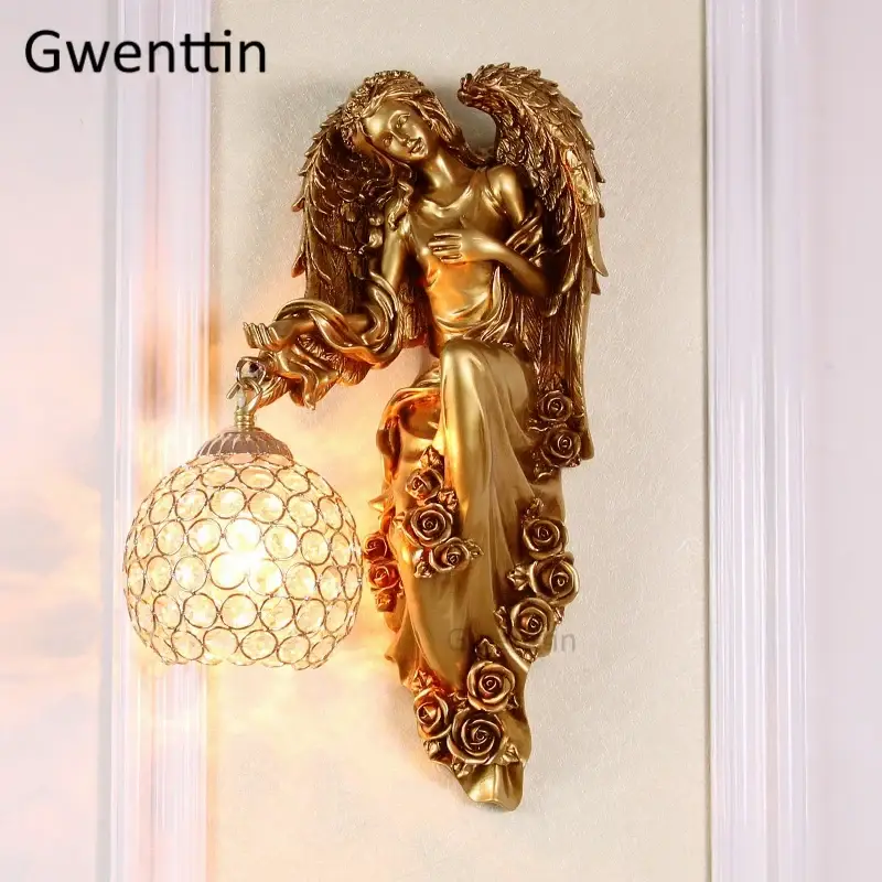 Vintage angel crystal wall light for artistic decor Nouvelle Collection