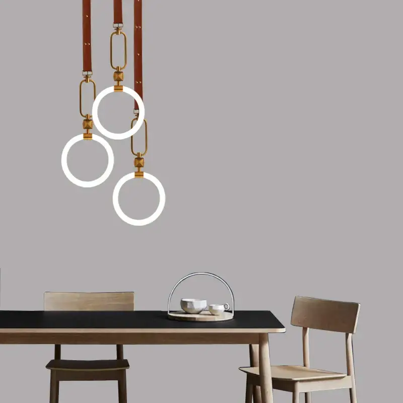 Retour Gratuit Nordic style simple ring led ceiling pendant light for indoor spaces