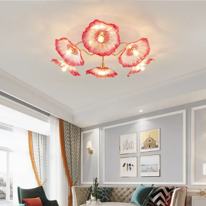 Nordic iron chandelier with glass and gold decoration Must-Have