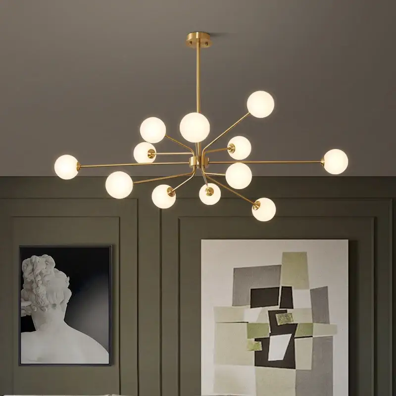 Seulement Aujourd&rsquo;hui Nordic wrought iron chandelier in modern sputnik style