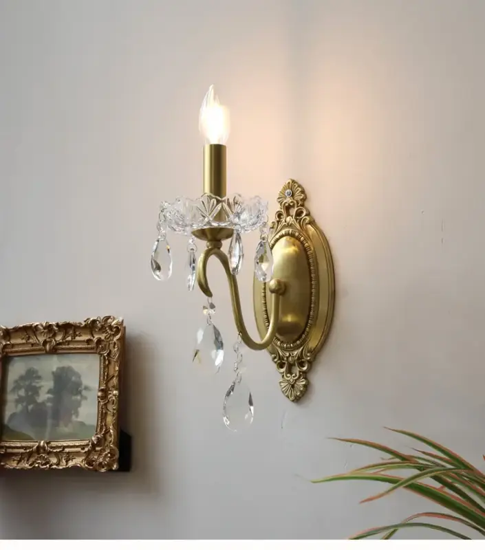 Retro crystal copper lamp for interior decoration Offre Limitée
