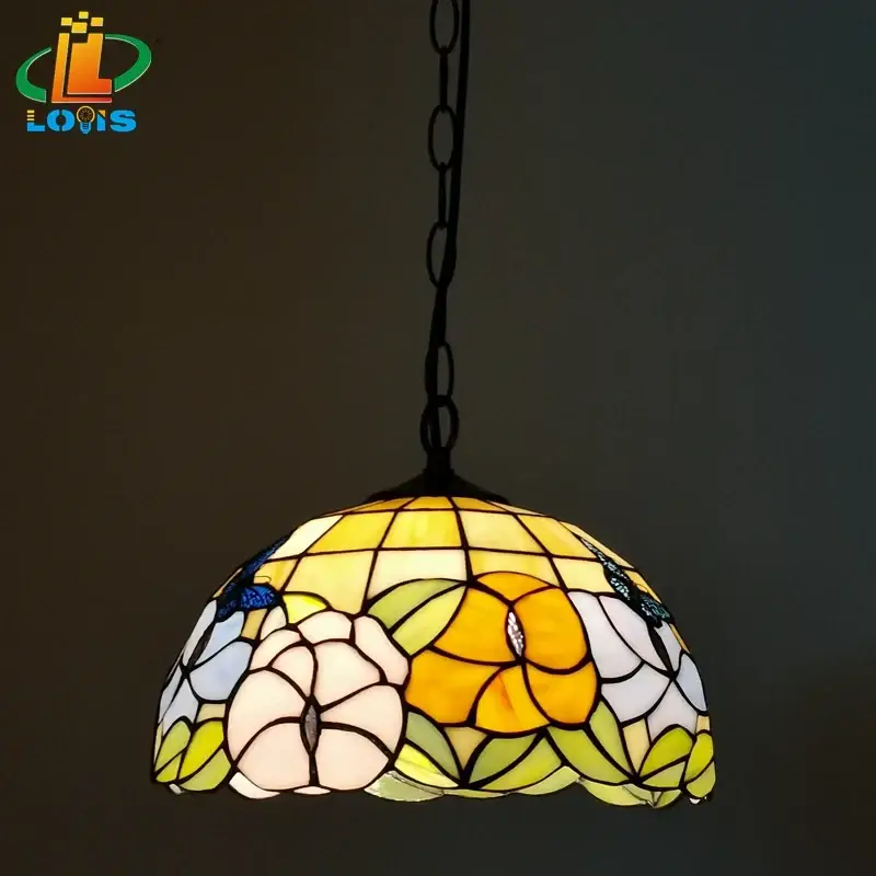Rustic butterfly and flower chandelier tiffany style for restaurant Vente Directe