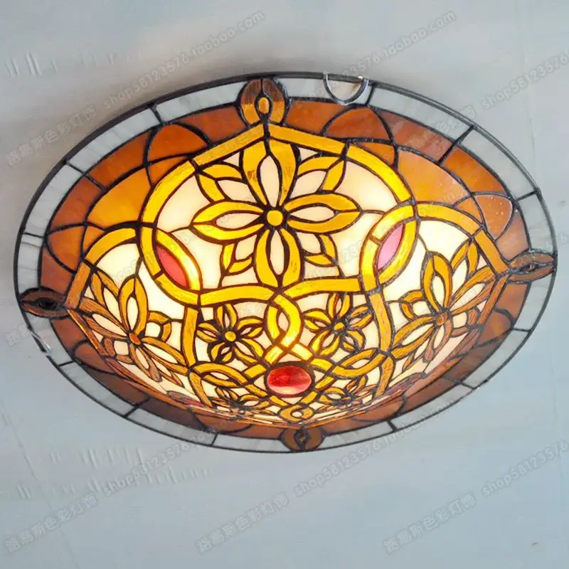 Dernière Chance 16 inch european twist glass ceiling lamp tiffany style bedroom ais…