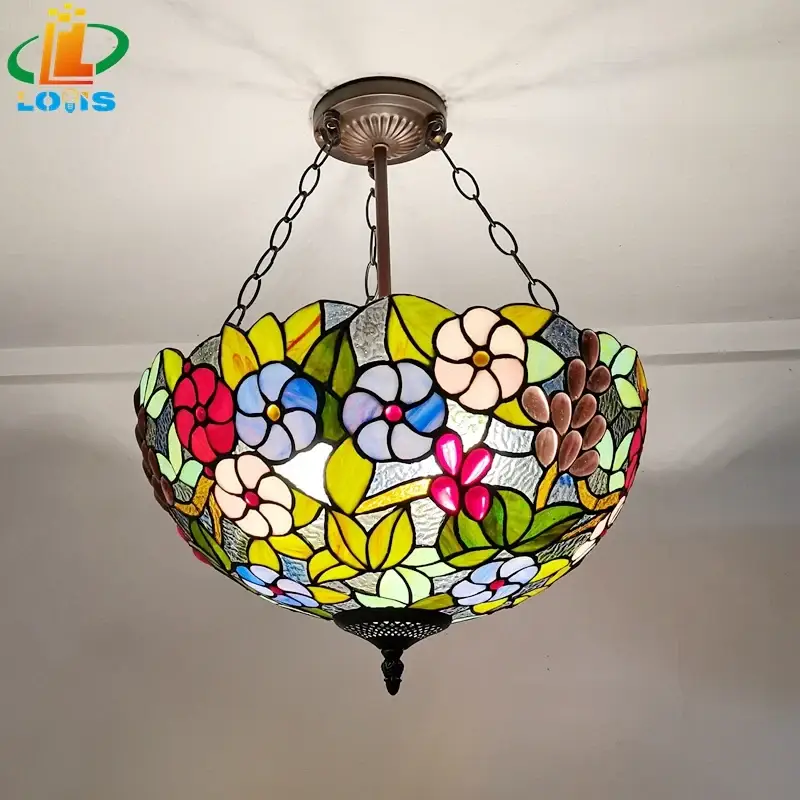 Tiffany style grape flower chandelier Prix Bas