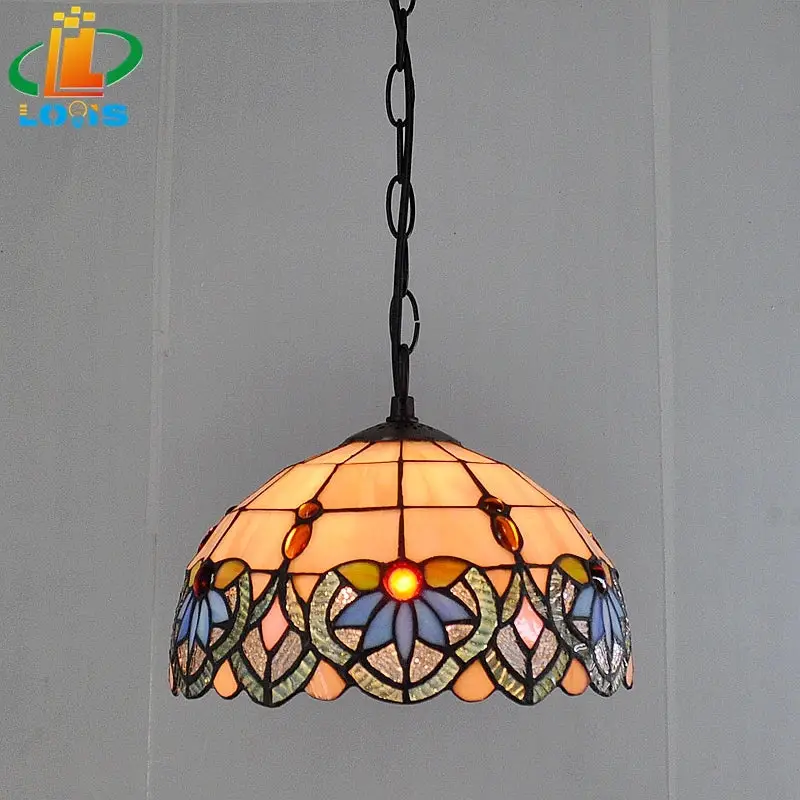 Tiffany style orchid chandelier in stained glass for elegant interiors Offre Exclusive