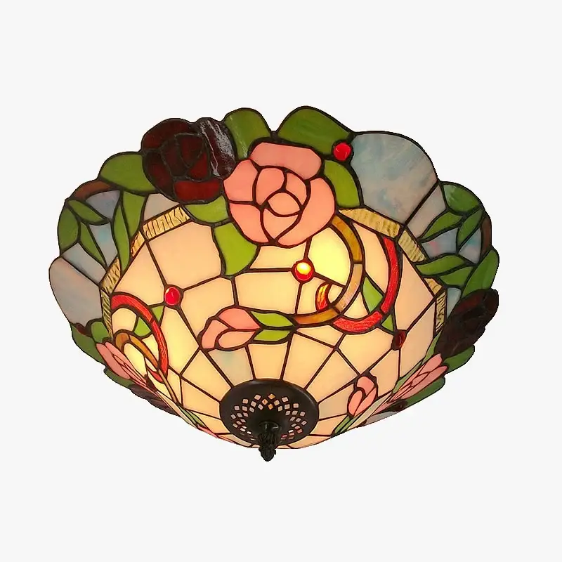 Tiffany-style glass ceiling light pastoral modern decorative lighting Authentique
