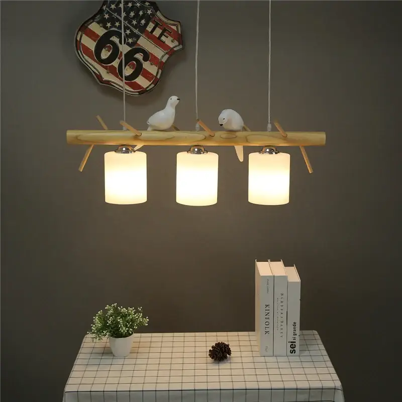 Nordic creative wooden pendant light for a modern atmosphere Expédié Aujourd&rsquo;hui