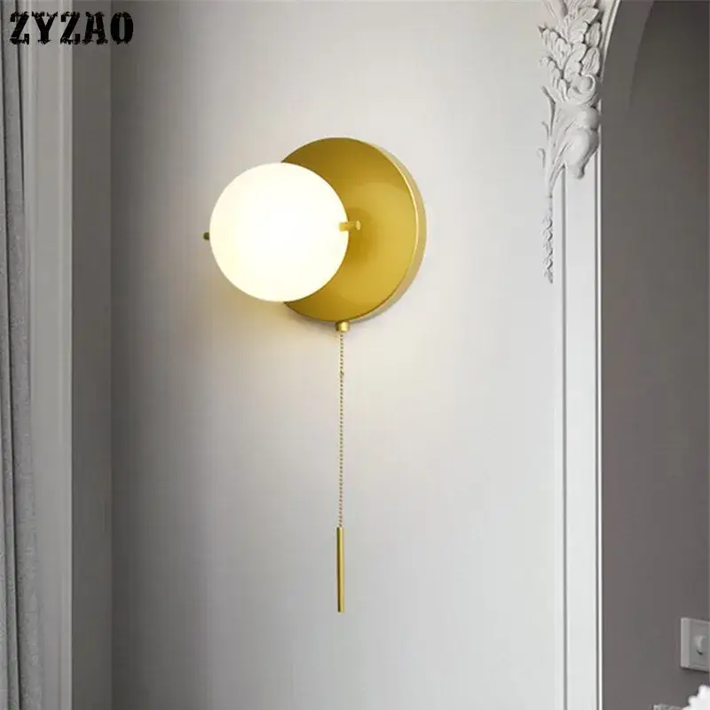 Populaire Modern glass led wall light with switch