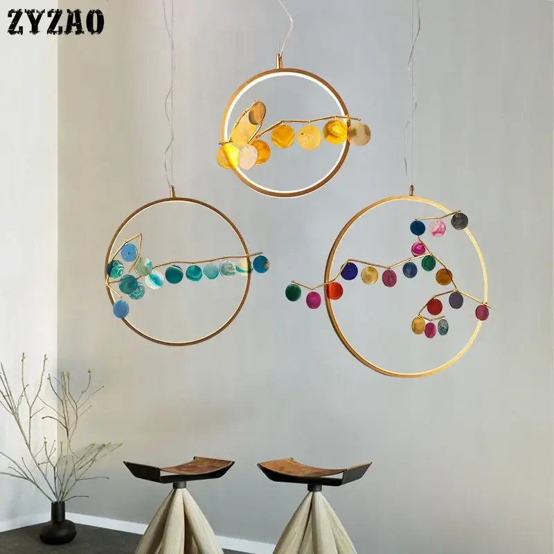 Postmodern agate pendant light for elegant interiors Dernière Chance