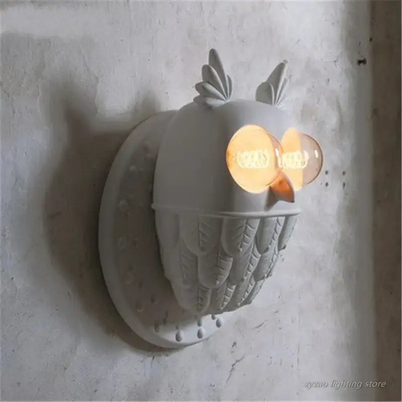 Resin owl wall light for indoor decor Soldes