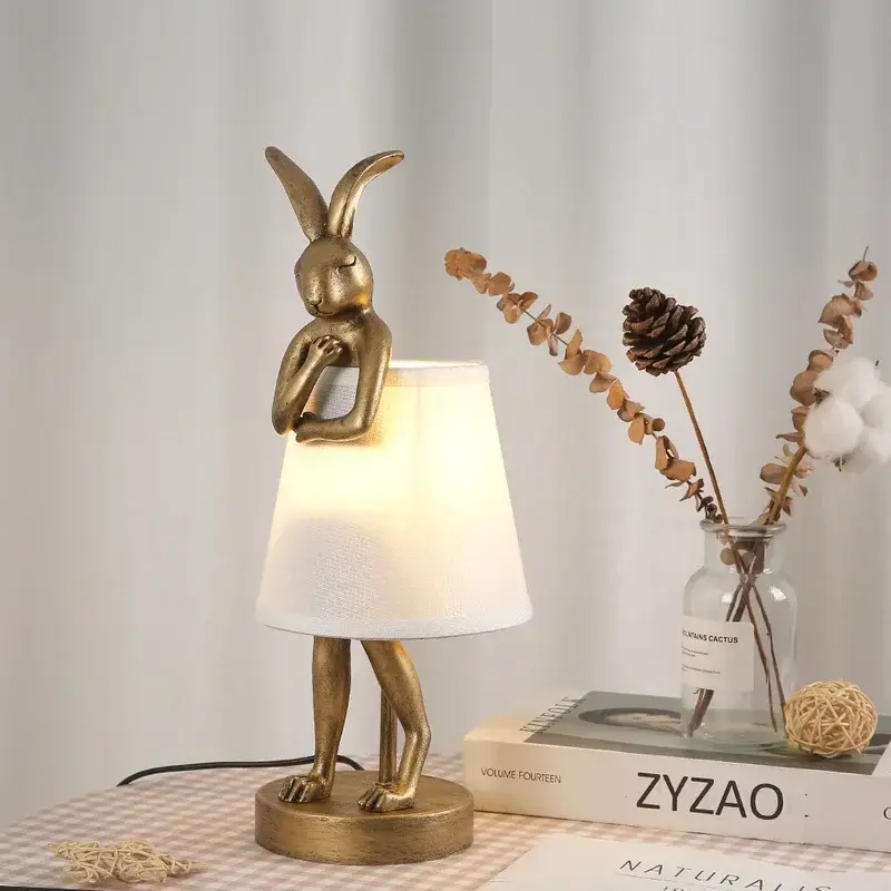 Réduction Nordic creative resin rabbit table lamps