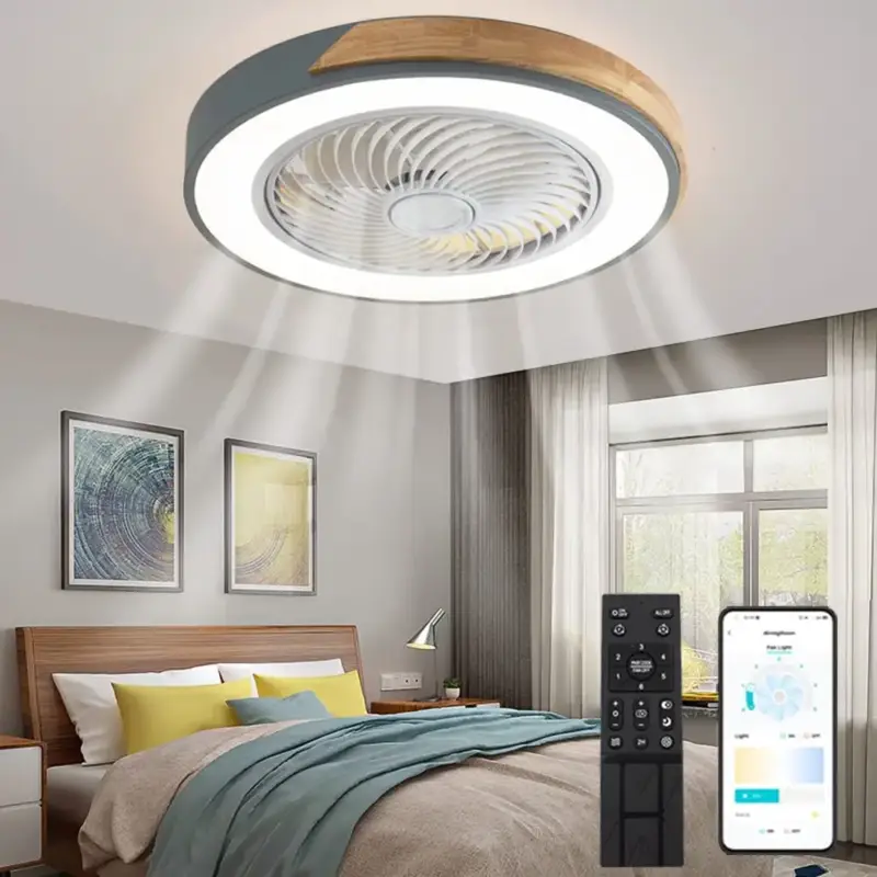 Nouveauté Wooden ceiling light with remote control and variable 3-colour led