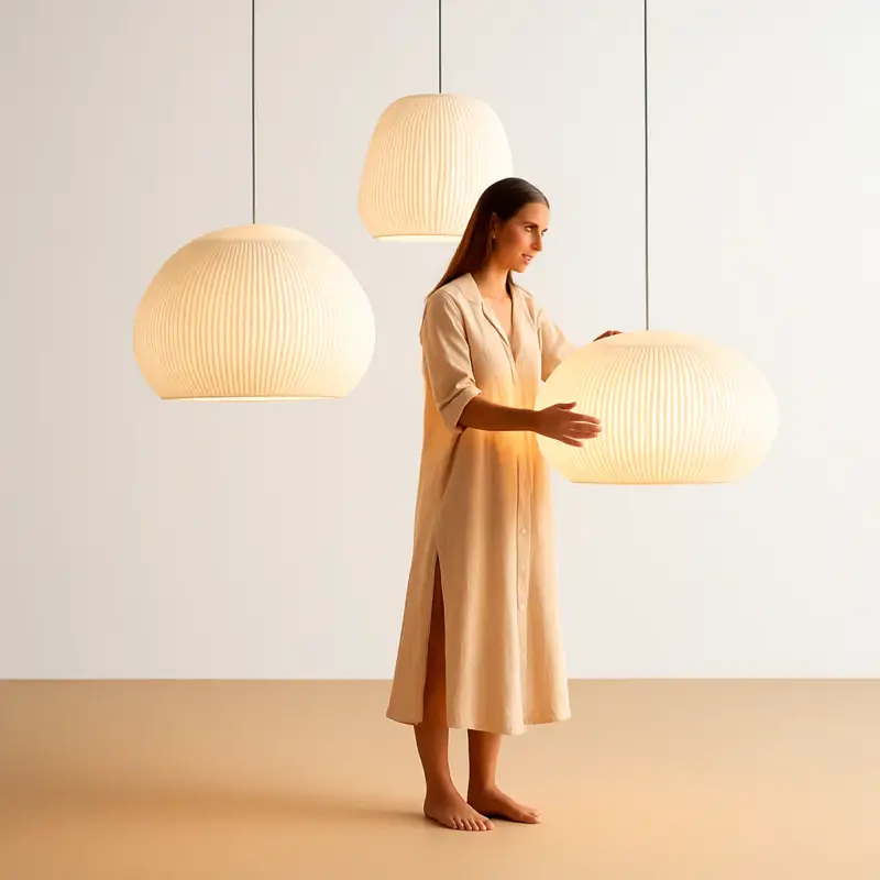 Nordic style knitted fabric pendant light for elegant interiors Dernière Chance
