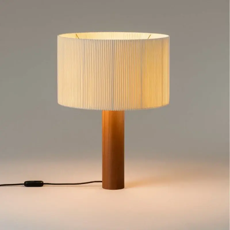 Vintage minimalist solid wood wabi-sabi table lamp Populaire