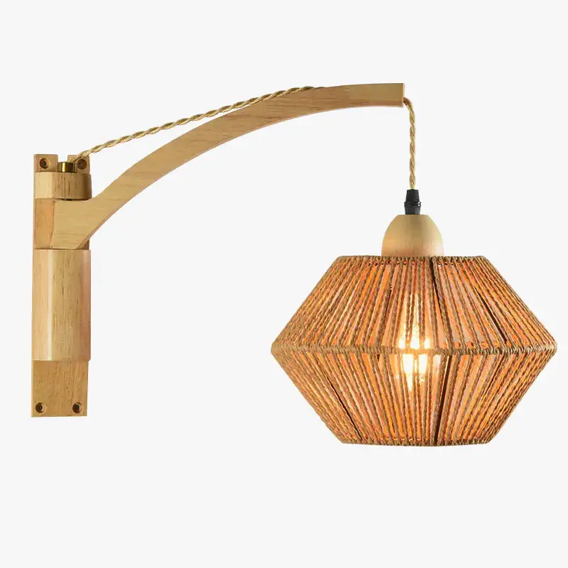 Nouvelle Collection Retro retractable rattan bedside lamp for decorative interior