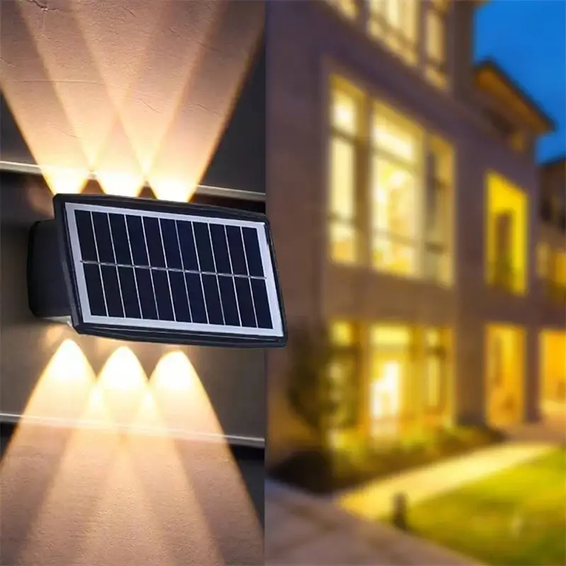 Solar led wall light with intelligent control for garden and balcony Prix Promo