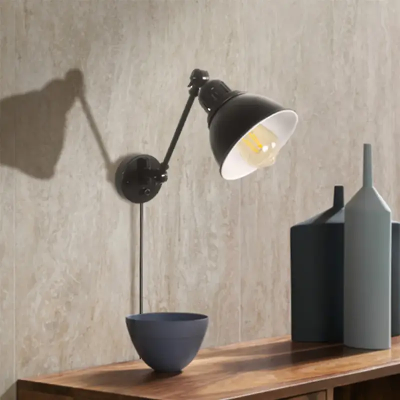 Prix Promo Vintage swing arm wall light with adjustable brightness