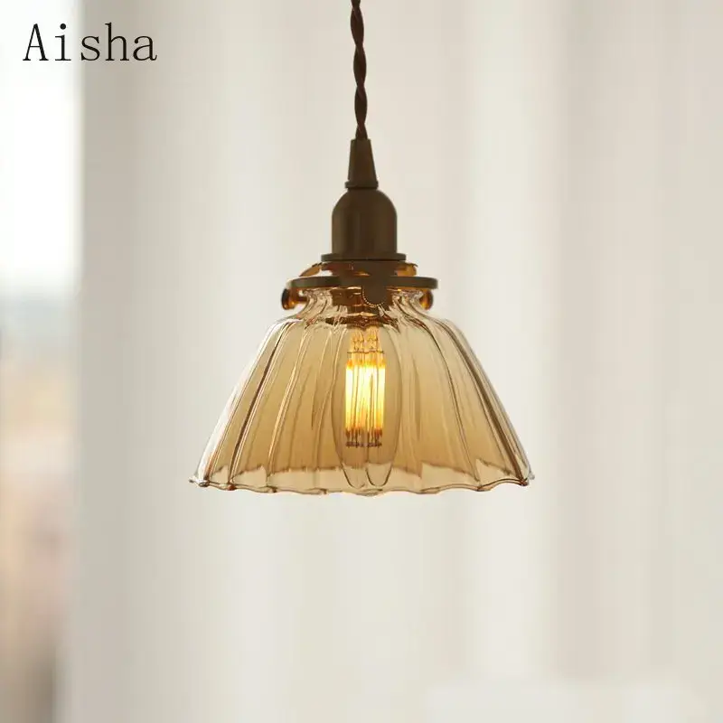 Retro glass and brass pendant light for creative interiors Bon Plan