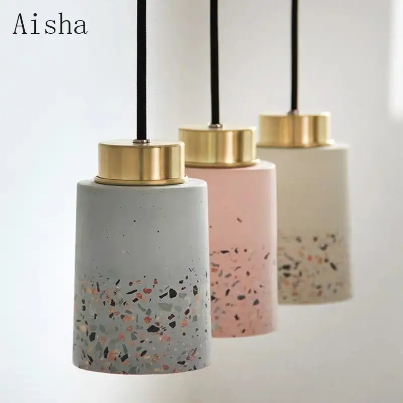 Nordic cement pendant light vintage style for interior decoration Meilleur Choix