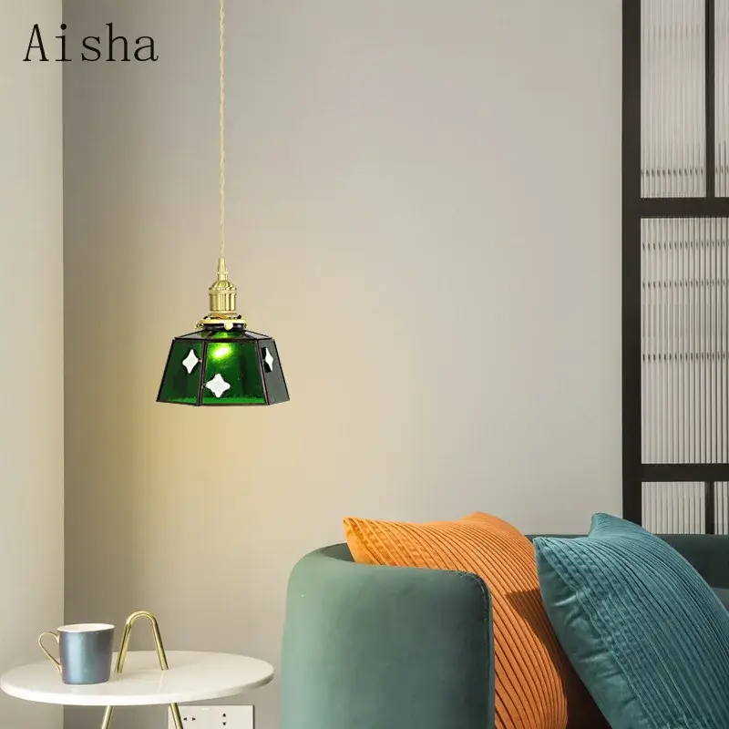 Satisfait Ou Remboursé Retro stained glass pendant light japanese style for interior decor…