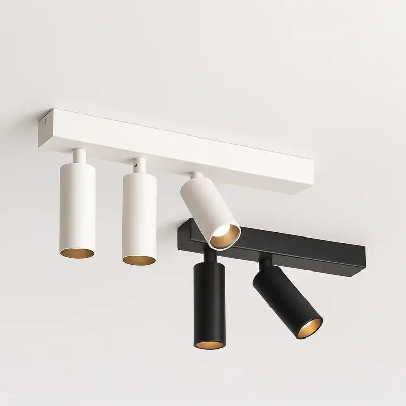 Achat Immédiat Adjustable aluminium led ceiling light with two or three heads