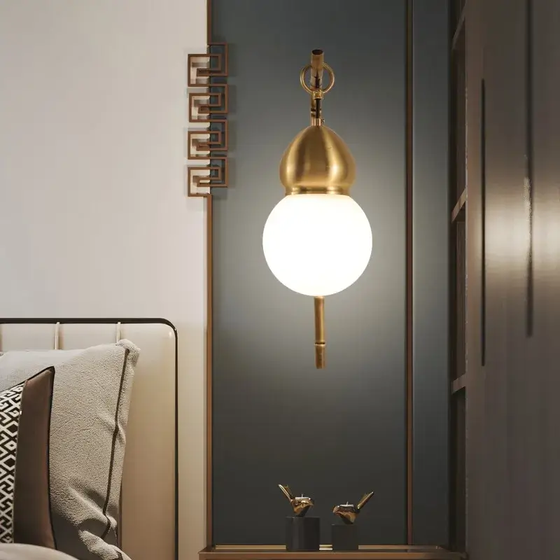 Satisfait Ou Remboursé Chinese style gourd wall light for interior decoration