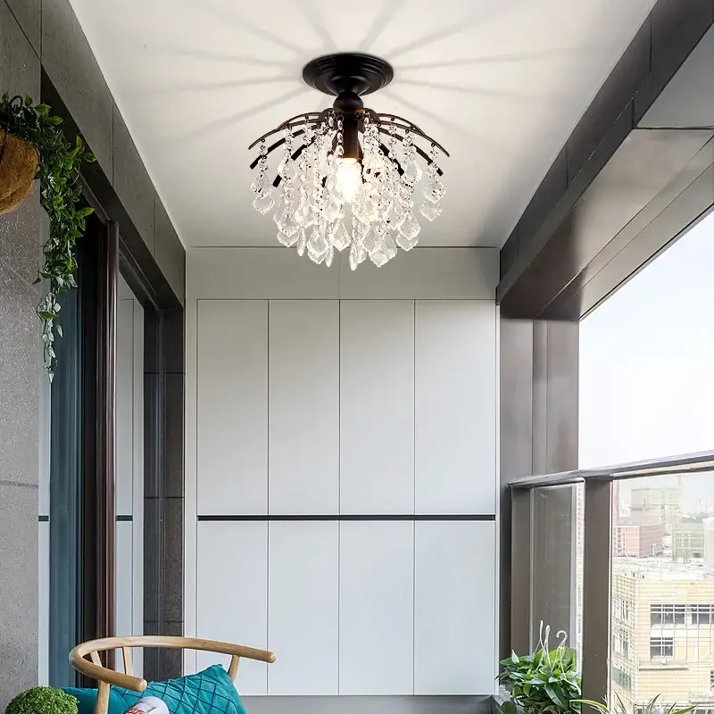 Solde Gold crystal led ceiling light for modern decor