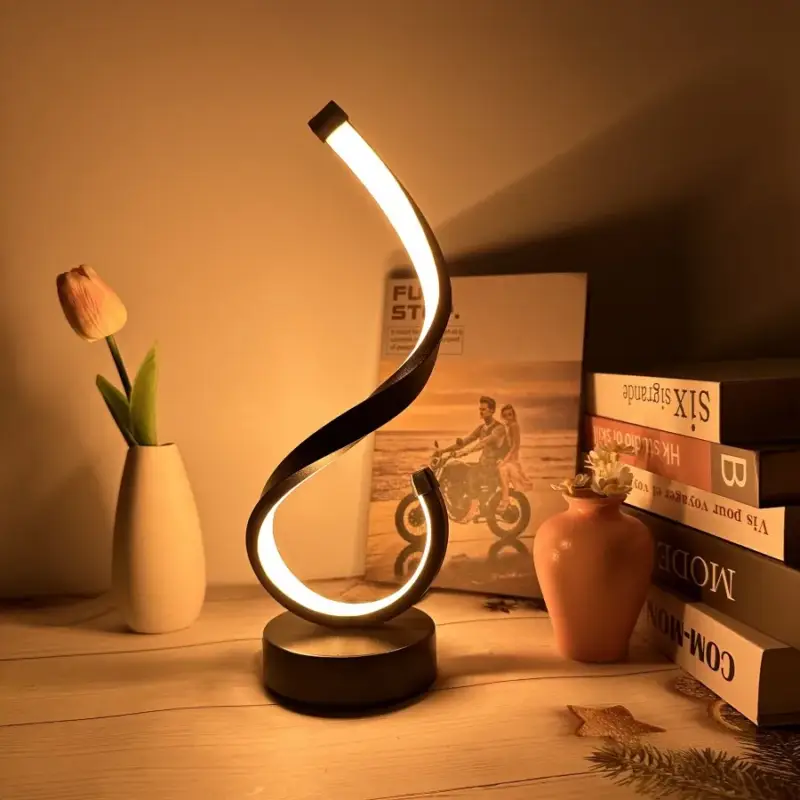 Offre Exclusive 1pc compact modern ironwork usb three-color dimming desktop decorat…