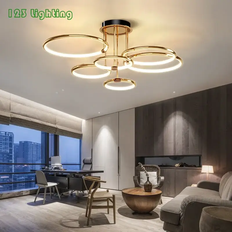 Acheter En Ligne Modern led chandelier with remote control and dimmer for indoor use