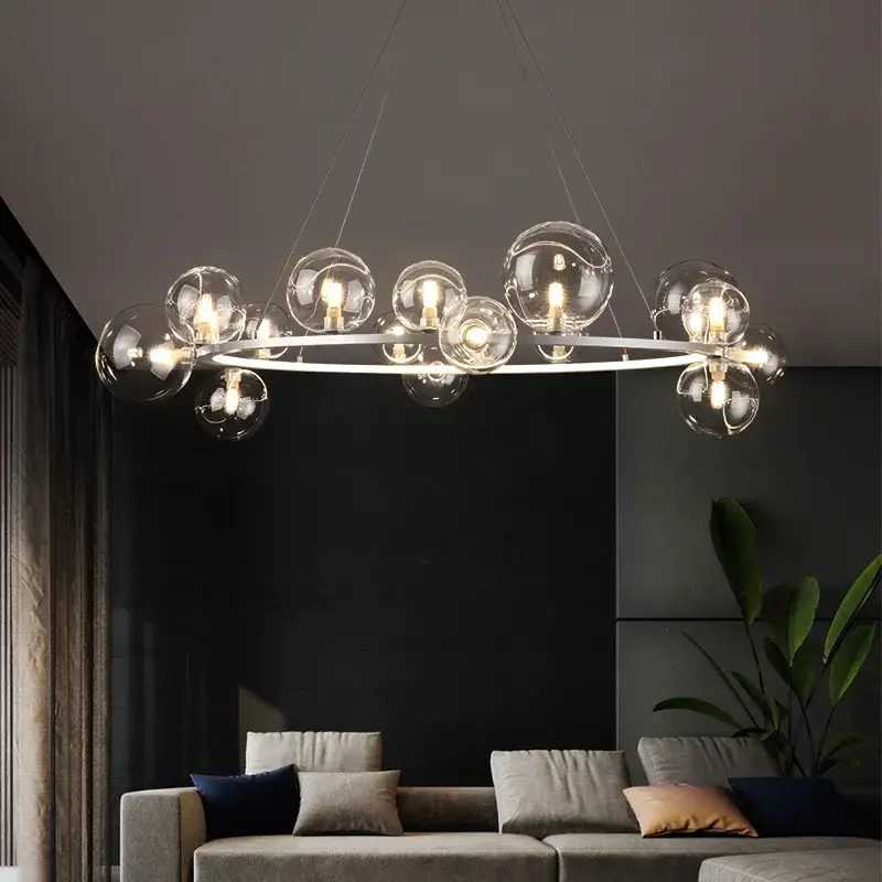 Nouvelle Collection Metal chandelier with glass ball for interior decoration